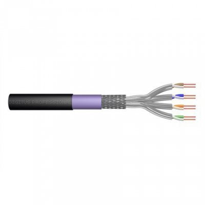 Digitus Kabel instalacyjny zewnętrzny suchy kat.7, S/FTP, AWG 23/1, PE, 100m, czarny, szpula