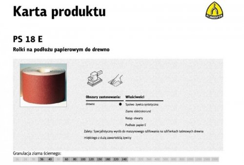 KLINGSPOR ROLKA NA PODŁOŻU PAPIEROWYM PS18E 150mm gr. 60  (50mb)