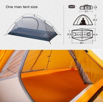Naturehike namiot cycling Ultralight 1 NH18A095-D-orange