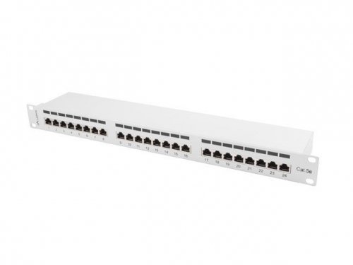 Patch panel Lanberg PPS5-1024-S (1U; 19&quot;; kat. 5e; FTP; 24xRJ-45)
