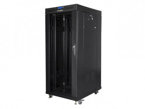 SZAFA INSTALACYJNA RACK STOJĄCA 19&quot; 27U 800X1200 CZARNA DRZWI SZKLANE LCD LANBERG (FLAT PACK)