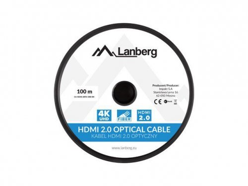 LANBERG KABEL HDMI M/M V2.0 100M OPTYCZNY AOC CA-HDMI-20FB-1000-BK