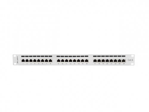 Patch panel Lanberg PPS6-1024-S (1U; kat. 6; 24xRJ-45)