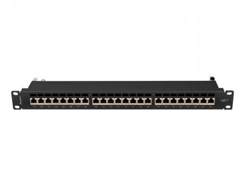 LANBERG PATCH PANEL 19&quot; 24 PORT 1U KAT.7 FTP CZARNY PPS7-1024-B