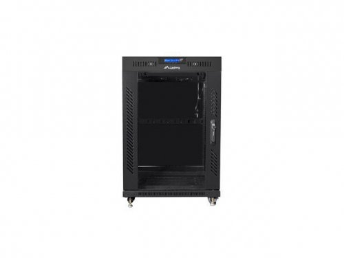 LANBERG SZAFA STOJĄCA RACK 19&quot; 15U 600X600 DRZWI SZKLANE LCD CZARNA FF01-6615-12BL (FLAT PACK)