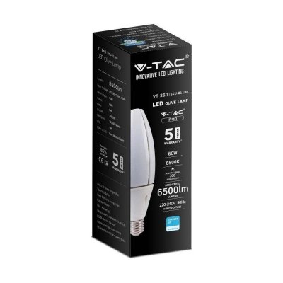 Żarówka LED V-TAC VT-260 SAMSUNG CHIP 60W E40 6500K 6500lm (SKU 21188) Biały
