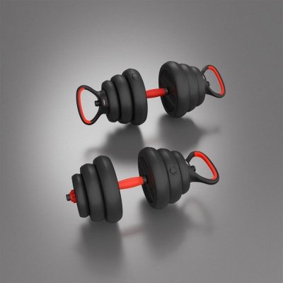 Zestaw ciężarów 6w1 HMS SGN120 (sztanga, sztangielki i kettlebell) 20kg