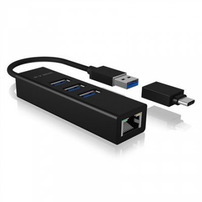 ICY BOX IB-HUB1419-LAN USB 3.2 Gen 1 (3.1 Gen 1) Type-A Czarny