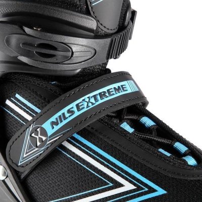 ŁYŻWOROLKI NILS EXTREME NH11912 A 2W1 CZARNO-NIEBIESKIE ROZM. M (35-38) Z WYMIENNĄ PŁOZĄ HOKEJOWĄ
