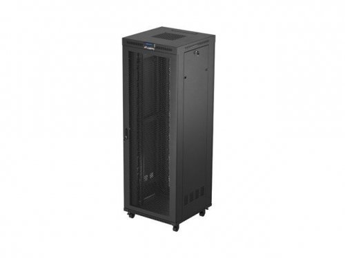 Szafa instalacyjna rack stojąca 19&#039;&#039; 47U 800x800 czarna drzwi perforowane LCD LANBERG (FLAT PACK)