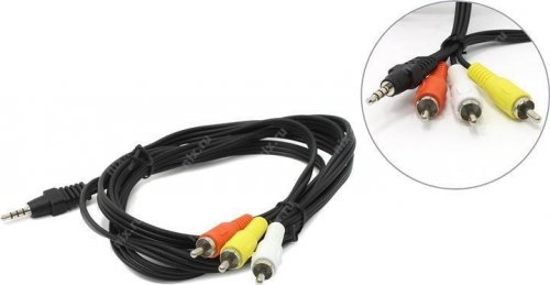 KABEL AUDIO 3.5MM 4PIN TO 3RCA AV 2M CCA-4P2R-2M GEMBIRD