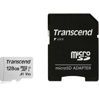 PAMIĘĆ MICRO SDXC 128GB W/ADAP C10 TS128GUSD300S-A TRANSCEND
