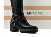 Kozaki 40 słupek Carinii B 8574 skóra czarne 