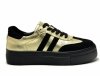 Półbuty sneakersy 37 skóra FILIPPO 6841 złote czarne skórzane 