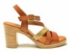 Sandałki 40 skóra VERANO 961 skórzane camel na obcasie  brązowe