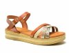 Sandałki 36 skóra VERANO 14633 na platformie camel skórzane brąz