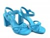 Sandałki 39 BOTTERO skóra 344002 błękitne niebieskie na obcasie