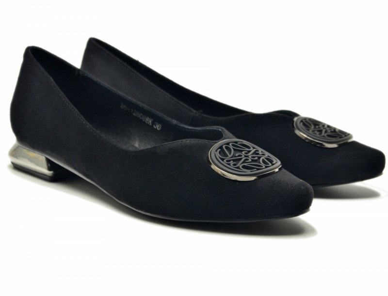 Baleriny półbuty 36 czarne zamsz POTOCKI 26-12808
