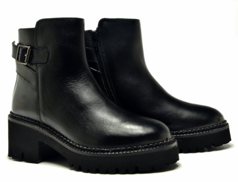 Botki 36 skóra czarne skórzane 865 damskie JORGE OLIVEIRA