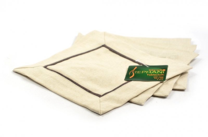 Serwetka  DECOR 20x20 cm lniana 002 beżowa lamówka