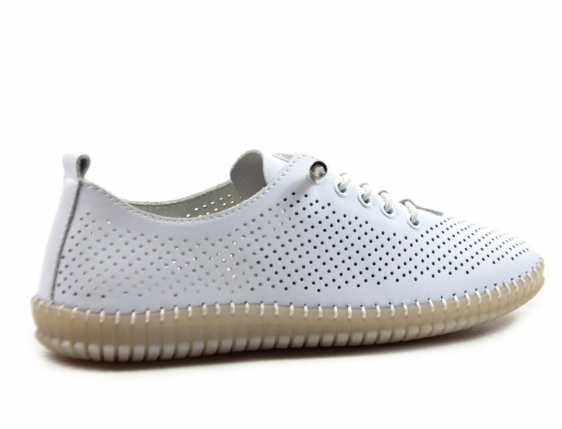 Półbuty sneakersy 37 skóra FILIPPO 6140 białe skórzane ażurowane