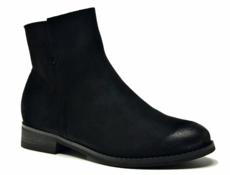 Botki 36 czarne VINCEZA 39961 zamsz płaskie damskie