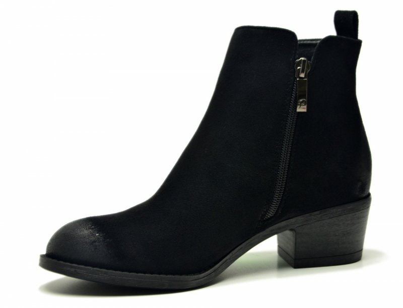 Botki 41 POTOCKI 12752 zamsz czarne damskie 