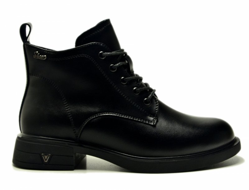 Botki 37 VINCEZA 39953 czarne skóra skórzane damskie płaskie