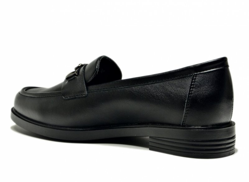 Mokasyny czarne skóra 40 półbuty VINCEZA 18123 skórzane damskie