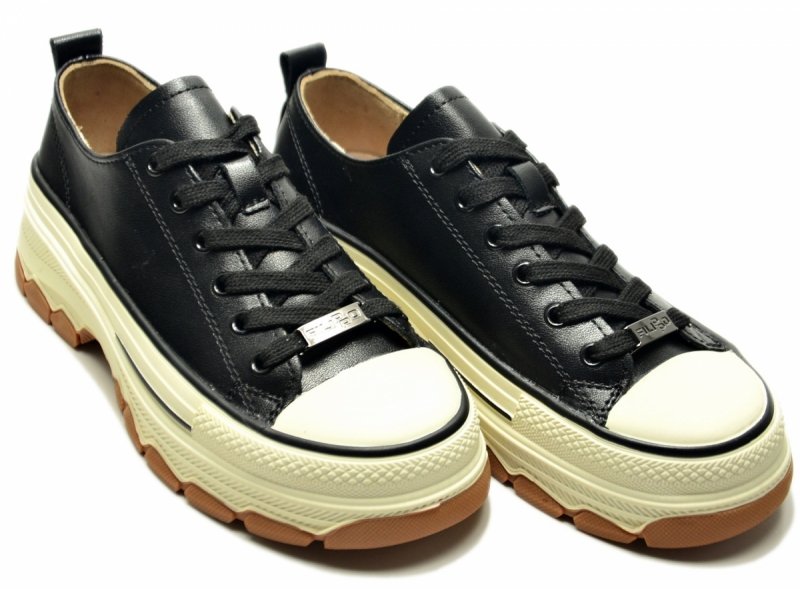 Trampki sneakersy 40 skóra FILIPPO 7501 czarne półbuty skórzane 