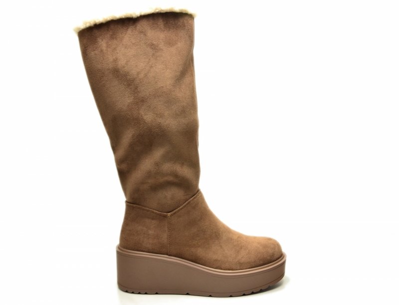 Kozaki botki 37 POTOCKI 11327 beżowe platforma damskie beż zamsz