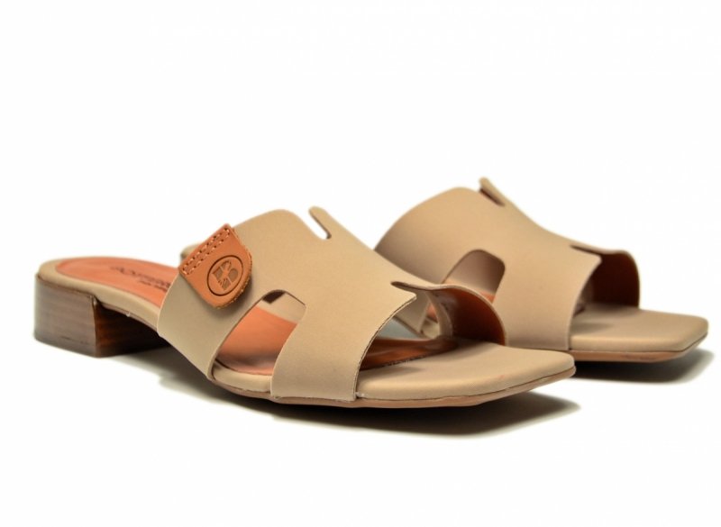 Klapki beżowe nude 39 BOTTERO lycra skóra 375803 beż