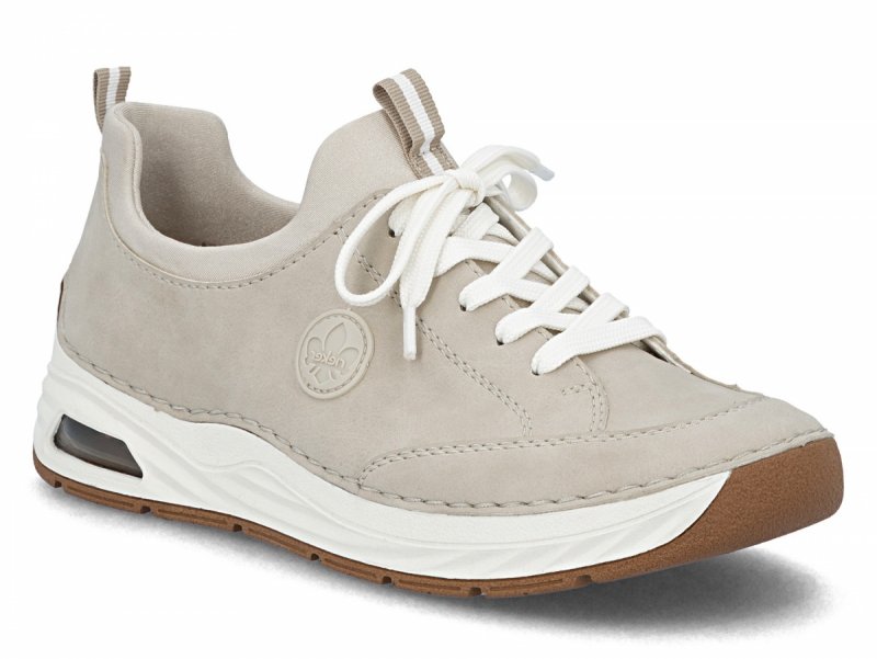 Sneakersy 40 RIEKER 44562 beżowe damskie półbuty beż
