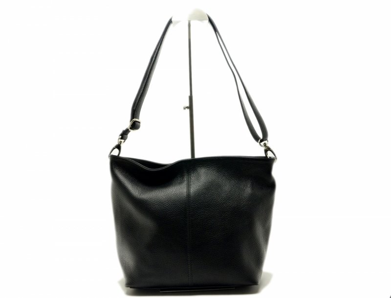 TOREBKA listonoszka MIKO skóra czarna skórzana damska