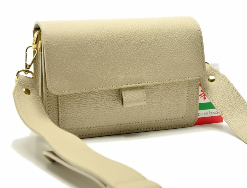 TOREBKA listonoszka skóra beżowa skórzana MIKO beż damska 