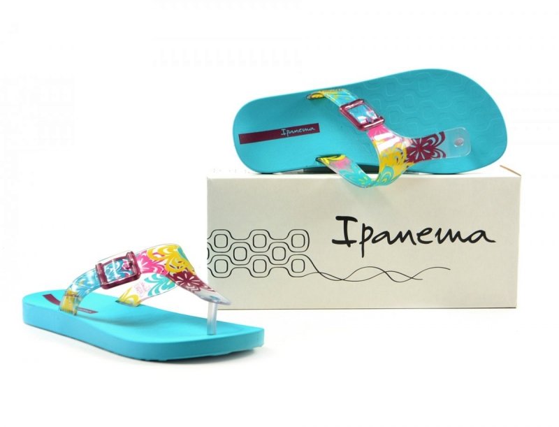 Klapki 35/36 IPANEMA 26721 japonki turkusowe kolorowe