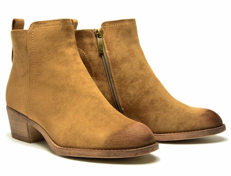 Botki 37 POTOCKI 12737 zamsz brązowe damskie brąz