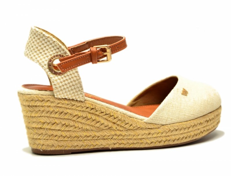 Sandały WRANGLER 40 BELA espadryle beżowe na koturnie