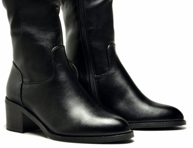 Kozaki 36 VINCEZA 58589 czarne damskie na obcasie