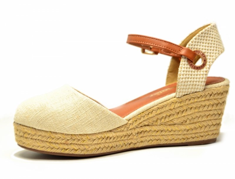 Sandały WRANGLER 40 BELA espadryle beżowe na koturnie