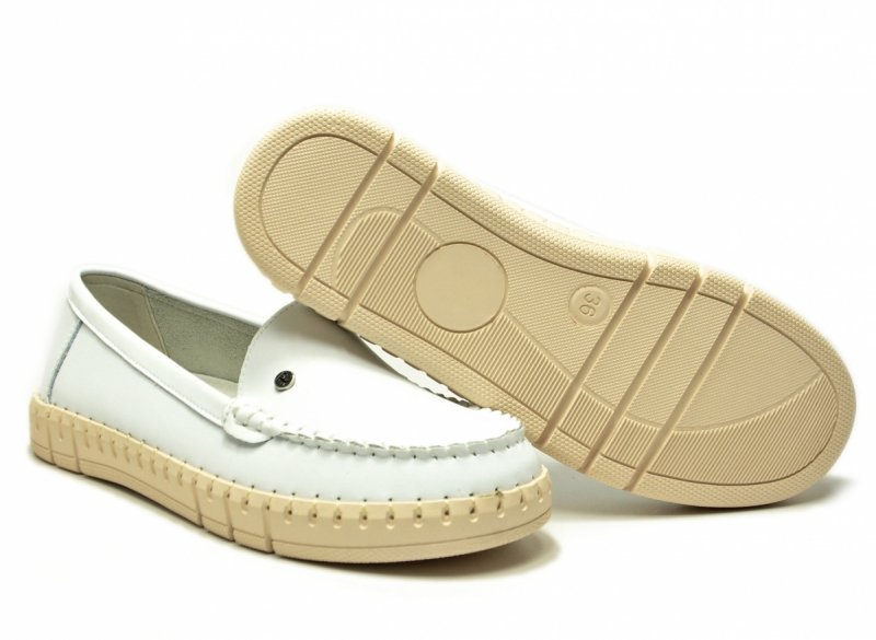 Mokasyny białe 37 skóra półbuty FILIPPO 7527 skórzane 