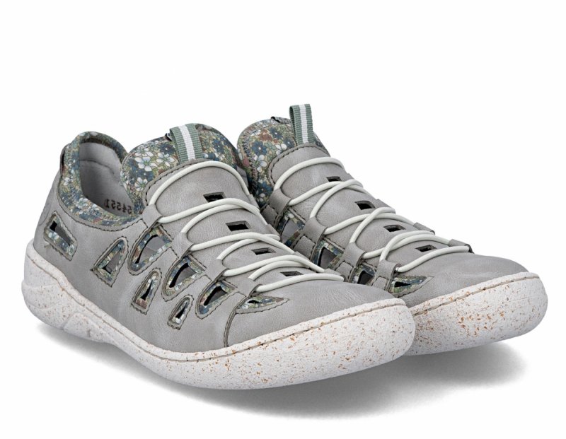 Półbuty sneakersy 37 RIEKER 54551 szare damskie ażurowane