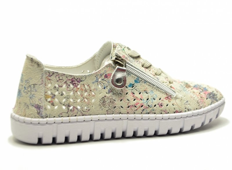 Półbuty 38 szary skóra VINCEZA 95381 kolorowe skórzane ażurowane