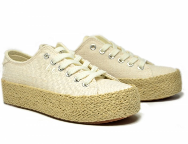 Półbuty espadryle 36 trampki LEE COOPER białe 3284 kremowe