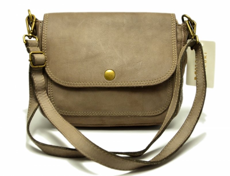TOREBKA listonoszka MIKO skóra taupe vintage skórzana damska