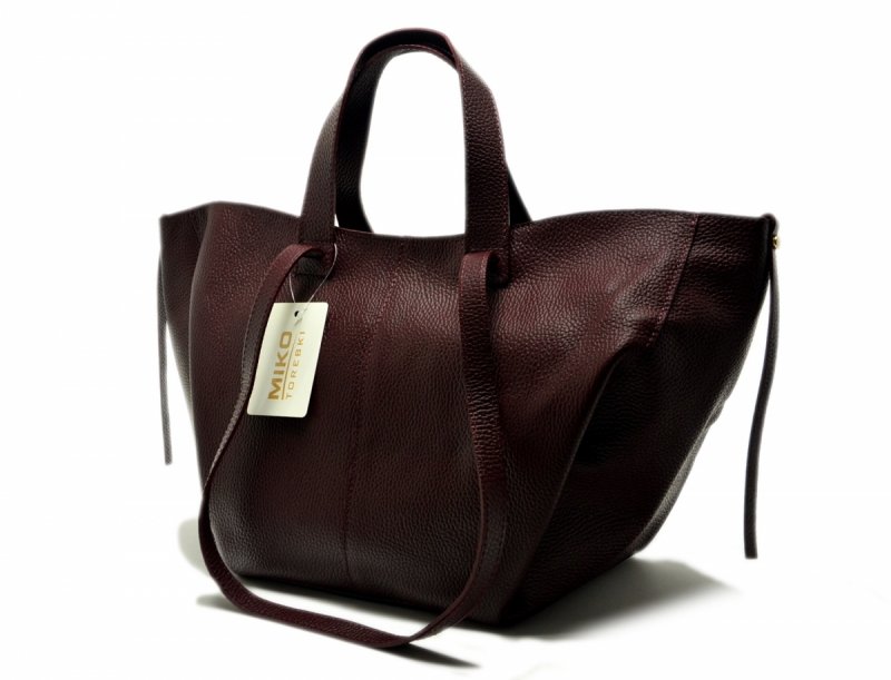 TOREBKA skórzana Miko bordowa skóra bordo 