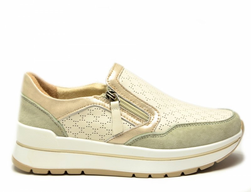 Półbuty sneakersy 37 skóra FILIPPO 6777 beżowe skórzane beż