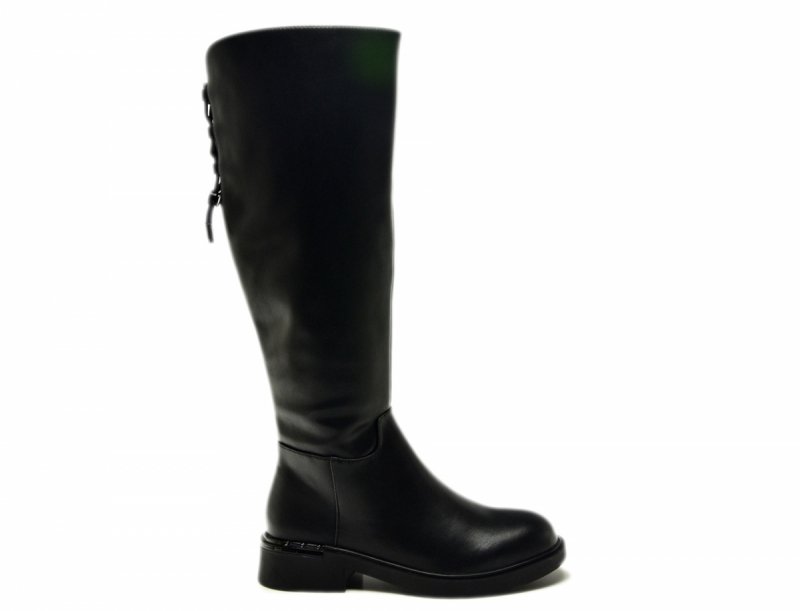 Kozaki 38 VINCEZA 66822 czarne skóra skórzane damskie płaskie