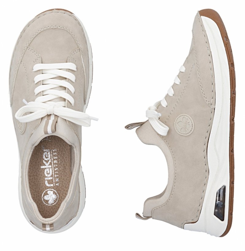 Sneakersy 39 RIEKER 44562 beżowe damskie półbuty beż