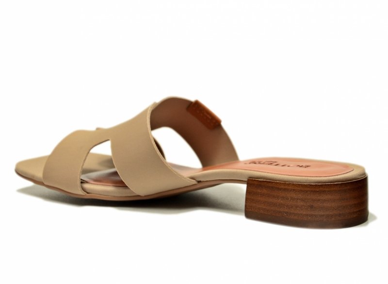 Klapki beżowe nude 38 BOTTERO lycra skóra 375803 beż